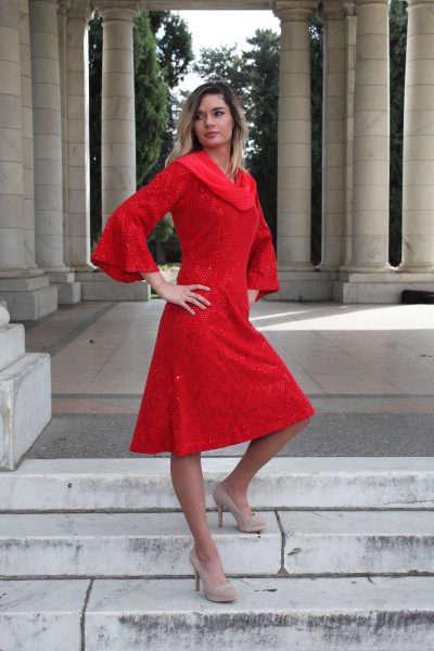 Red Chiffon Dress